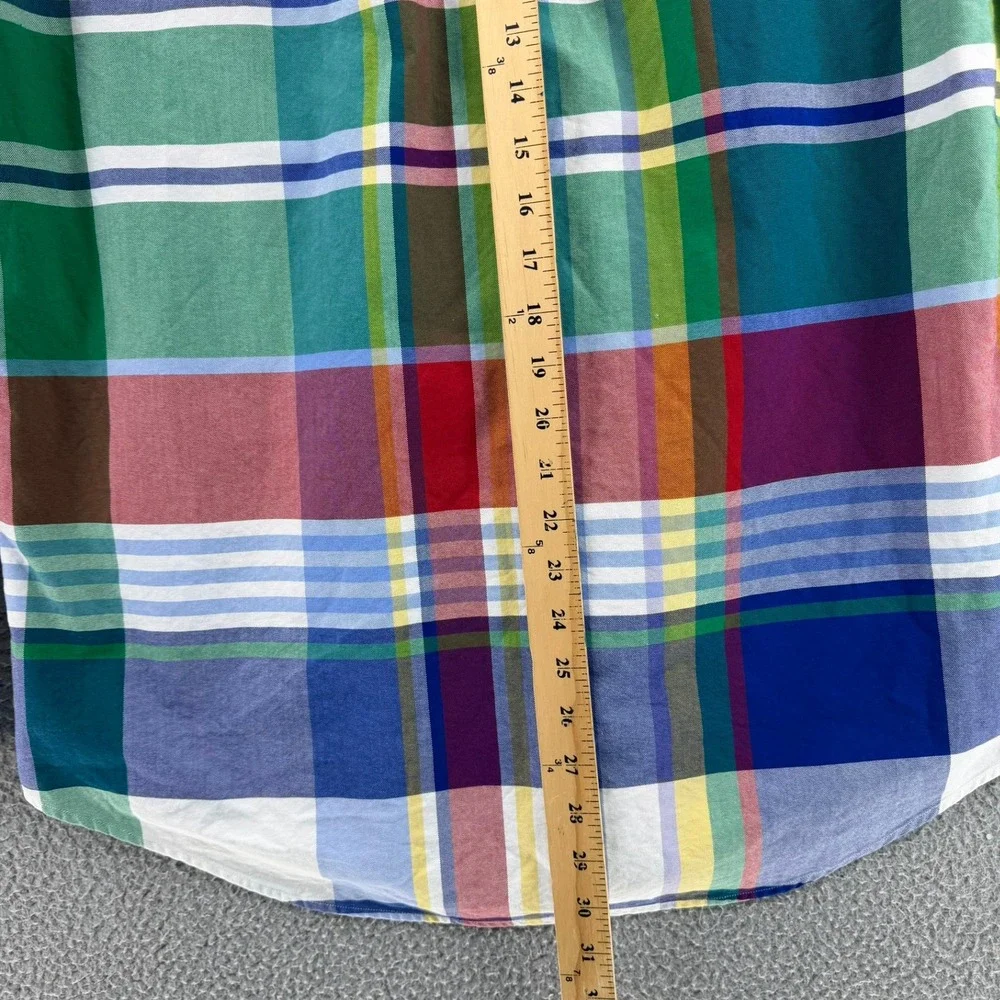 Polo Ralph Lauren Men L Classic Fit Patchwork Plaid Button Down Shirt Multicolor